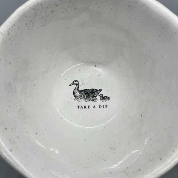 Glass chip & dip bowl with ducks - Picture 5 of 5